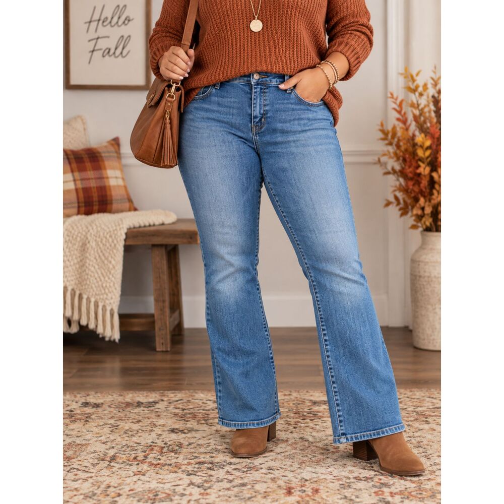 Levi's 515 Boot Cut Sz 16 Women's Mid Rise Stretch Medium Wash Jeans *FLAWED*